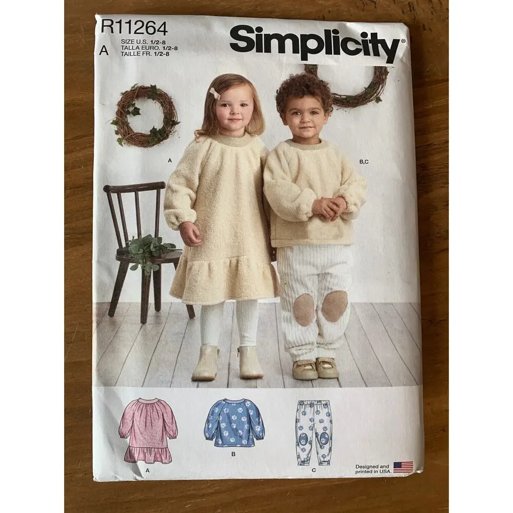 Simplicity Sewing Pattern R11264 Toddler/Child US Sz ½-8 Dress Top Pants